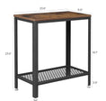 Load image into Gallery viewer, Industrial Side Table 2-Tier With Mesh and Metal Frame Rustic Brown
