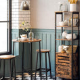 Load image into Gallery viewer, Set of 2 Bar Stools with Sturdy Steel Frame Rustic Brown and Black 65 cm Height
