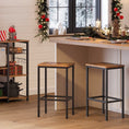 Load image into Gallery viewer, Bar Set Stools of 2 Bar Chairs, Rustic Brown
