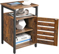 Load image into Gallery viewer, Bedside Table with 2 Adjustable Shelves Steel Frame 40 x 40 x 60 cm Rustic Brown and Black
