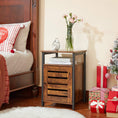 Load image into Gallery viewer, Bedside Table with 2 Adjustable Shelves Steel Frame 40 x 40 x 60 cm Rustic Brown and Black
