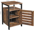 Load image into Gallery viewer, Bedside Table with 2 Adjustable Shelves Steel Frame 40 x 40 x 60 cm Rustic Brown and Black
