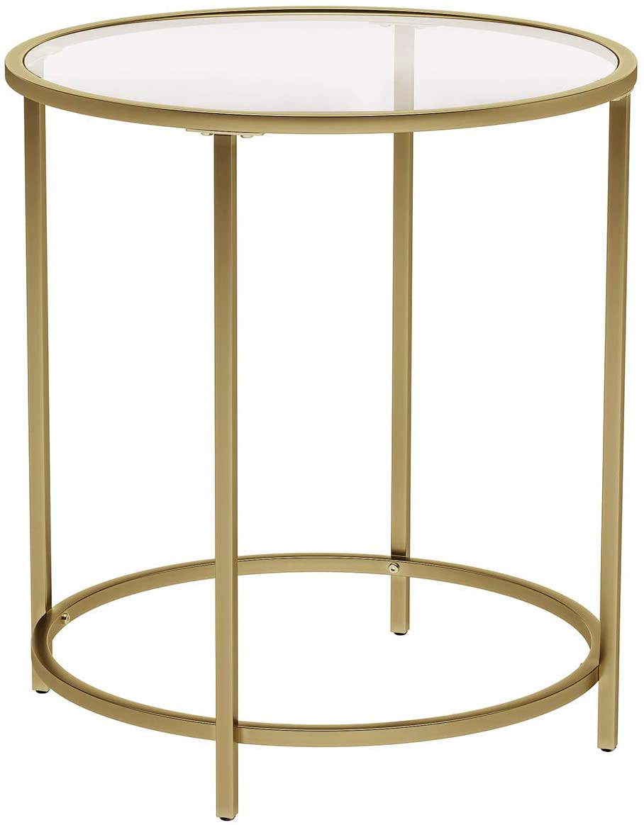 Table Gold Frame Gold Round Side Table with Golden Metal Frame Robust and Stable – Decor ...