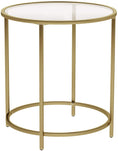 Load image into Gallery viewer, Gold Round Side Table with Golden Metal Frame Robust and Stable
