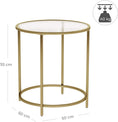 Load image into Gallery viewer, Gold Round Side Table with Golden Metal Frame Robust and Stable
