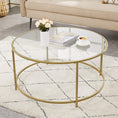Load image into Gallery viewer, Gold Glass Table with Golden Iron Frame Stable and Robust Tempered Glass
