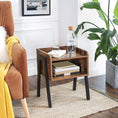 Load image into Gallery viewer, Vintage Nightstand Stackable End Table Wood Look Accent Furniture Metal Frame
