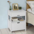 Load image into Gallery viewer, White Bedside Table with 2 Drawers
