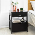 Load image into Gallery viewer, Black Bedside Table with 2 Drawers
