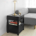 Load image into Gallery viewer, Black Bedside Table with 2 Drawers
