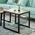 Load image into Gallery viewer, Set of 2 Modern Coffee Tables with Wood top panel and Steel framework
