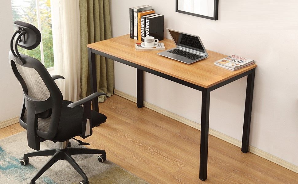 Computer Table Teek Design Sturdy and Heavy Duty Foldable Office Computer Desk (Teak, 120cm ...