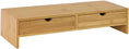 Load image into Gallery viewer, Bamboo Monitor Stand Desk Organizer with 2 Drawers

