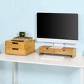 Load image into Gallery viewer, Bamboo Monitor Stand Desk Organizer with 2 Drawers
