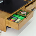Load image into Gallery viewer, Bamboo Monitor Stand Desk Organizer with 2 Drawers
