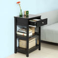 Load image into Gallery viewer, Black Bedside Table with 1 Drawer and 2 Shelves
