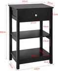 Load image into Gallery viewer, Black Bedside Table with 1 Drawer and 2 Shelves

