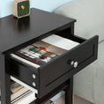 Load image into Gallery viewer, Black Bedside Table with 1 Drawer and 2 Shelves
