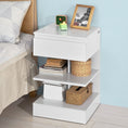 Load image into Gallery viewer, White Side Table Bedside Table with 1 Drawer and 3 Shelves
