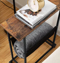 Load image into Gallery viewer, Industrial Side Table with Magazine Holder Sling and Metal Structure (Brown)
