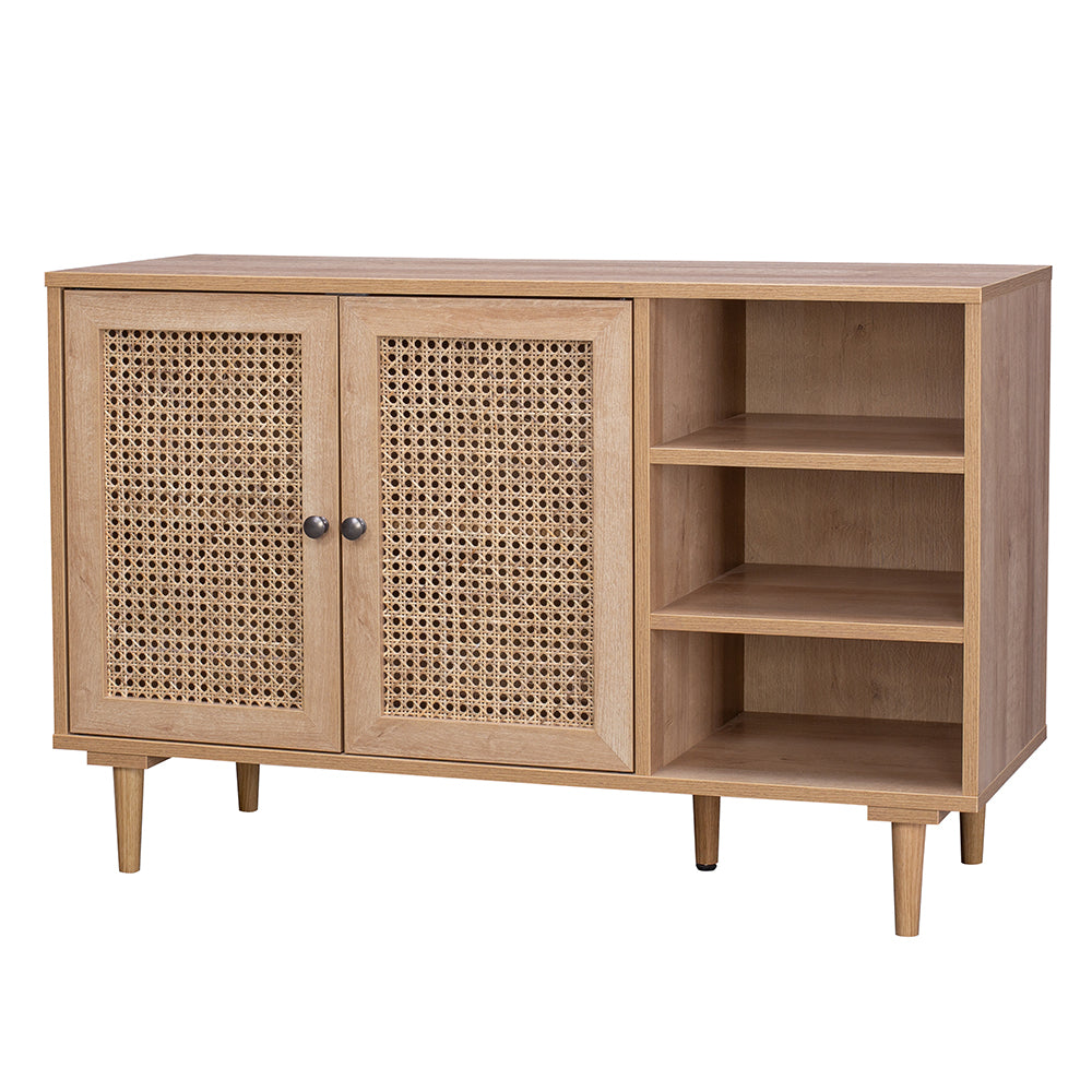 Delphi Rattan Buffet Sideboard Storage Cabinet Hallway Table 2 Doors 3 Shelves