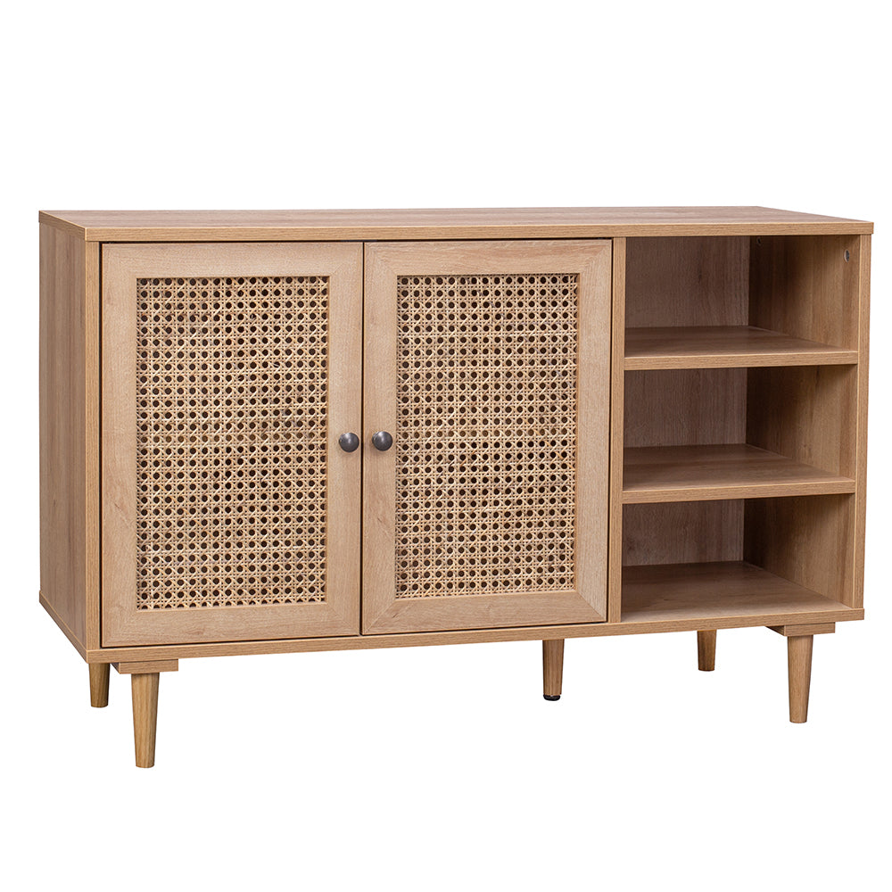 Delphi Rattan Buffet Sideboard Storage Cabinet Hallway Table 2 Doors 3 Shelves
