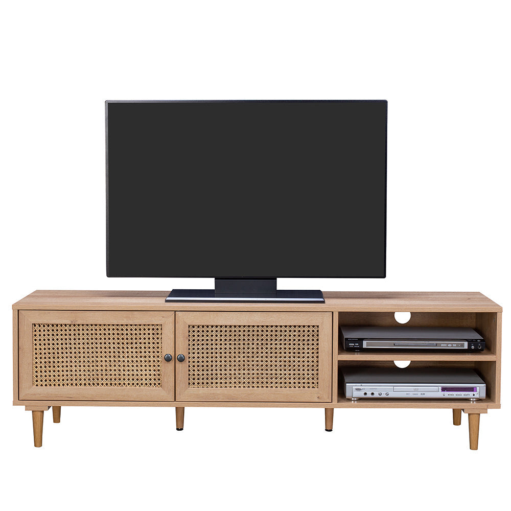 Delphi Rattan TV Stand Entertainment Unit With 2 Doors & Shelves
