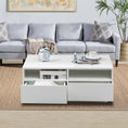 Load image into Gallery viewer, High Gloss White LED Coffee Table With 4 Drawers
