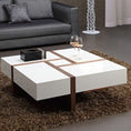 Load image into Gallery viewer, Vintage Elegant White and Brown Criss Cross Coffee Table
