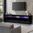 Load image into Gallery viewer, LED RGB TV Cabinet Entertainment Unit Stand Gloss Drawers 160cm Black
