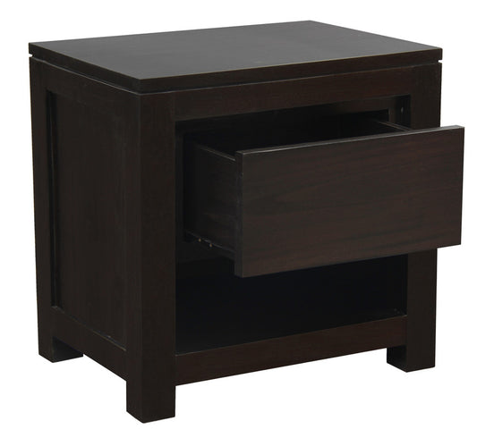 Ivy 1 Drawer Bedside Table (Chocolate)