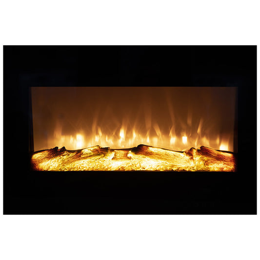 1800W Wall Mounted 80cm Electric Fireplace Heater Flame Effect Options