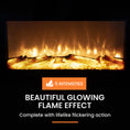 Load image into Gallery viewer, 1800W Wall Mounted 80cm Electric Fireplace Heater Flame Effect Options
