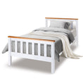 Load image into Gallery viewer, Kingston Slumber Single Wooden Bed Frame Base White Timber Kids Adults Modern Bedroom Furniture
