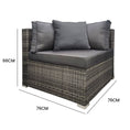 Load image into Gallery viewer, LONDON RATTAN 1 Seater Outdoor Corner Modular Lounge Chair, Grey
