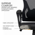 Load image into Gallery viewer, FORTIA Ergonomic Office Desk Chair, Height Adjustable Lumbar Support, Mesh Fabric, Headrest, Black
