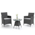 Load image into Gallery viewer, LONDON RATTAN 3 Piece Outdoor Furniture Set with Table and Chairs, Grey
