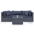 Load image into Gallery viewer, LONDON RATTAN 4 Piece 3 Seater Modular Outdoor Lounge Setting incl. Coffee Table, Grey
