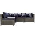 Load image into Gallery viewer, LONDON RATTAN 4 Seater Modular Outdoor Lounge Sofa Setting, Grey
