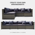 Load image into Gallery viewer, LONDON RATTAN 4 Seater Modular Outdoor Lounge Sofa Setting, Grey
