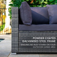 Load image into Gallery viewer, LONDON RATTAN 6 Seater Modular Outdoor Lounge Setting with Ottoman, Grey
