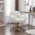 Load image into Gallery viewer, Fluffy Office Chair Faux Fur Modern Swivel Desk Chair-White
