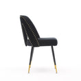 Load image into Gallery viewer, Mano 2x Velvet Dining chairs with Metal Legs-Black
