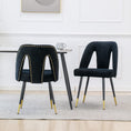Load image into Gallery viewer, Mano 2x Velvet Dining chairs with Metal Legs-Black

