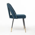 Load image into Gallery viewer, Mano 2x Velvet Dining chairs with Metal Legs-Blue
