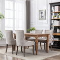 Load image into Gallery viewer, 2X Solid Wood Fabric Upholstered Dining Chair Luxury Accent Chairs with Nailhead
