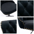Load image into Gallery viewer, 2x Height Adjustable Swivel Black Bar Stool Velvet Nailhead Barstool with Footrest
