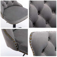 Load image into Gallery viewer, 2x Height Adjustable Swivel Gray Bar Stool Velvet Nailhead Barstool with Footrest
