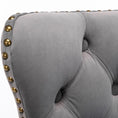 Load image into Gallery viewer, 2x Height Adjustable Swivel Gray Bar Stool Velvet Nailhead Barstool with Footrest

