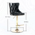 Load image into Gallery viewer, 2x Height Adjustable Swivel Bar Stool Velvet Studs Barstool with Footrest and Golden Base- Beige
